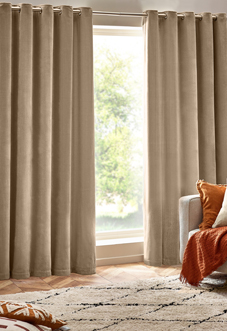Heavy Chenille Eyelet, Natural - Ready Made Curtains